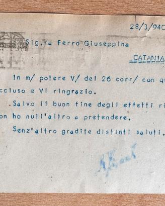 Telegramma 28.03.1940 con Francobollo bollato