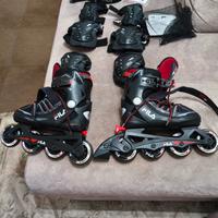 Pattini Fila X-one misura 32-35 + kit protezioni. 