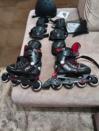 Pattini Fila X-one misura 32-35 + kit protezioni. 