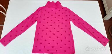 👚Maglietta Felpa collo alto cotone fucsia+⭐7/8 an