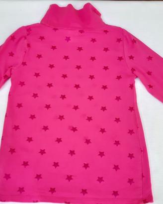 👚Maglietta Felpa collo alto cotone fucsia+⭐7/8 an
