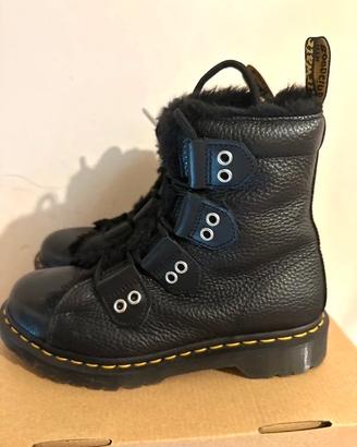 Dr Martens 1460  Stivali neri con pelliccia
