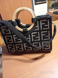 Borsa uncinetto su rete handmade