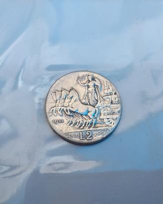 2 lire 1911 quadrigia R2 