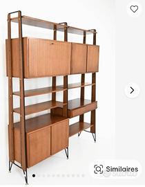 biblioteca antica anni 50 italiana made in Italy 