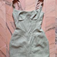 Vestito in tweed verde menta Mon Blanche