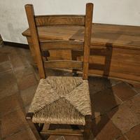 SEDIE DI LEGNO MASSELLO IMPAGLIATE