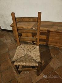 SEDIE DI LEGNO MASSELLO IMPAGLIATE