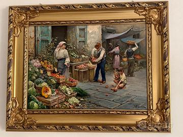 Federico Alfano – Mercato napoletano – Dipinto fir