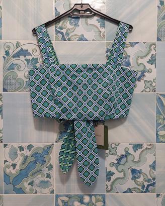 Top Crop MARELLA geometrico maxi fiocco  nuovo 44