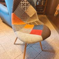 sedie rivestite stoffa patchwork 
