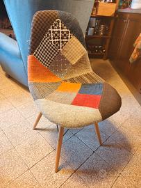 sedie rivestite stoffa patchwork 