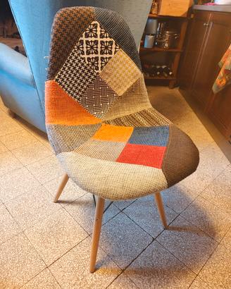 sedie rivestite stoffa patchwork 