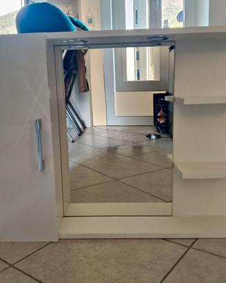 Specchio bagno contenitore con faretti Led