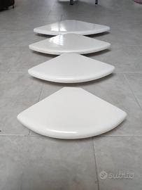 Set di mensole angolari laccate bianco