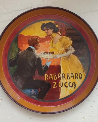 Vassoio pubblicitario vintag Rabarbaro Zucca