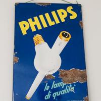  Insegna Smaltata PHILIPS  "Le Lampade di qualità"