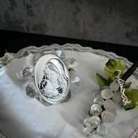Quadretto in argento e vetro a forma di fiore