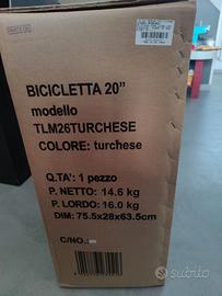 bici pieghevole teklio turchese