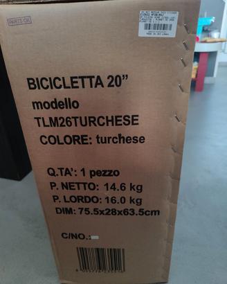bici pieghevole teklio turchese