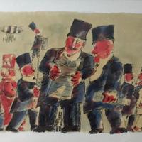 Stampa autografata Franz Borghese pittore romano