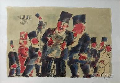 Stampa autografata Franz Borghese pittore romano