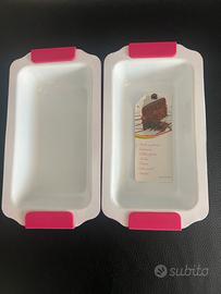 Set 2 stampi plumcake in ceramica - Fucsia/Bianco