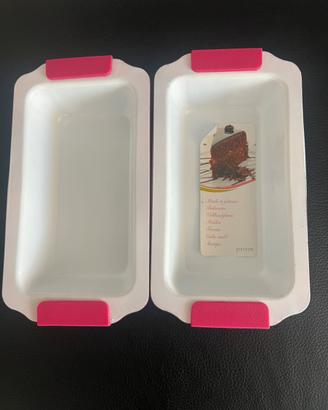 Set 2 stampi plumcake in ceramica - Fucsia/Bianco