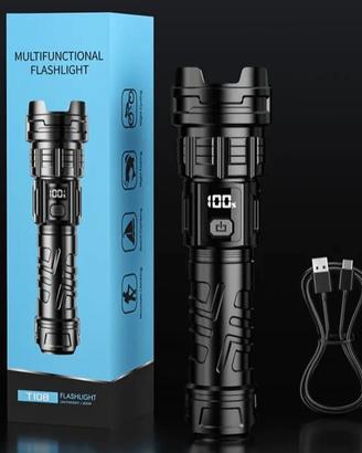 Torcia led con batteria ricaricabile incorporata 