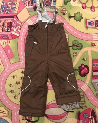 Pantaloni salopette sci bambina 2-3 anni