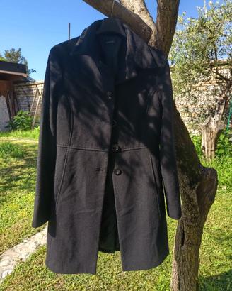 Cappotto nero in lana, marca Motivi, taglia 42
