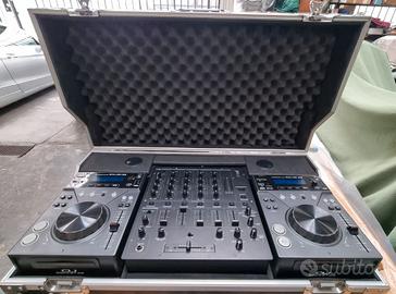 Doppia Piastra DJ con mixer 5 canali, USB, sd, cd