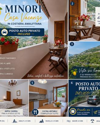 Casa a Minori Costiera Amalfitana con Posto Auto