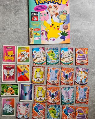 rivista gioca con Pokemon n°5, figurine e card