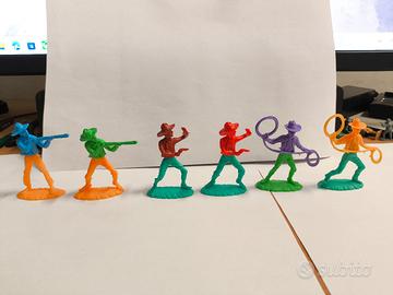 Lotto 6 Soldatini Cowboys marca “ITALY” Smontabili