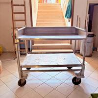 Carrello gigante in acciaio inox a 2 ripiani
