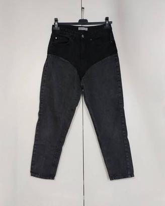 Jeans Calliope a vita alta con un design bicolore