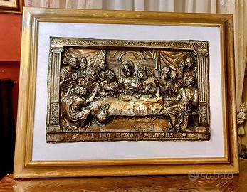 ultima cena di Gesù, pannello cesellato 89x69cm
