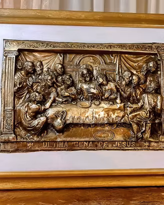 ultima cena di Gesù, pannello cesellato 89x69cm