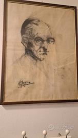 Quadro autoritratto PIETRO FOGLIA 50x70 carboncino