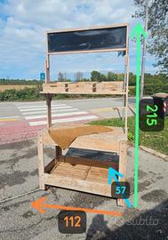 CARRELLO  in legno da esterno per fai da te