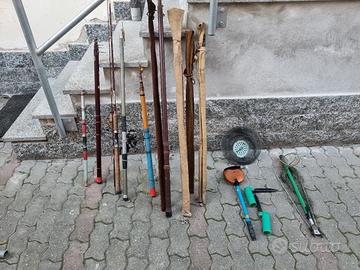 lotto canne da pesca vintage