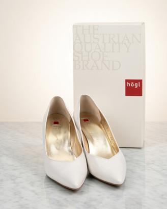 Högl Décolleté Bianche Pelle con scatola originale