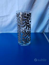 Vaso a forma di Cilindro Vintage in Vetro