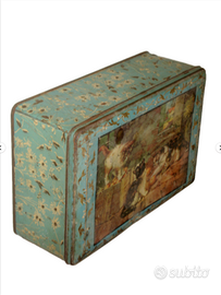 scatola latta biscotti dolci antica decorata 1940