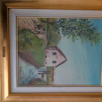 Dipinto olio su tela,che rappresenta paesaggio