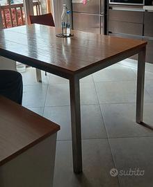 Tavolo artigianale legno e acciaio