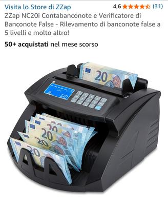 Conta banconote e verificatore di soldi falsi