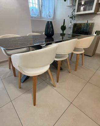 Set 6 Sedie ecopelle e legno Jysk