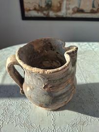 Boccale monoansato in ceramica policroma, XIX sec